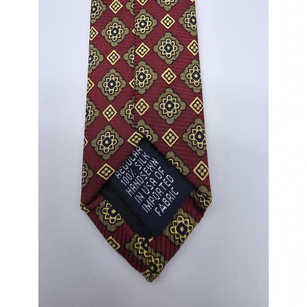 Lands' End Hand Sewn Vintage 100% Silk Geometric Neck Tie 58